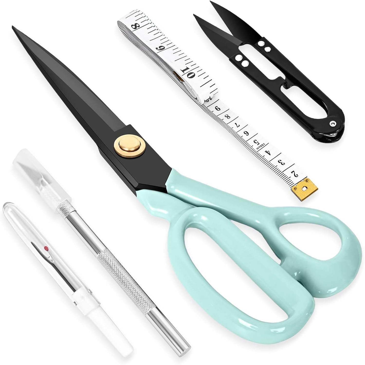 Professional Tailor  Heavy Duty - Multi-Purpose Sewing Fabric  for Leather  Industrial  Shears  Office Arts, and Crafts (9 Inch) Green
