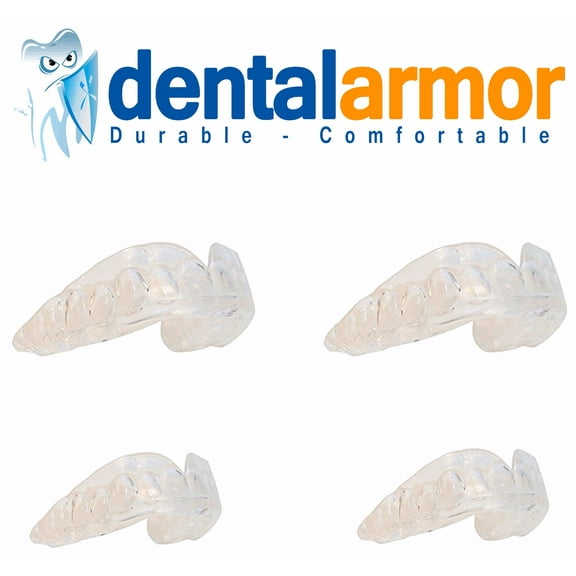 Professional Teeth Dental Guards - 4 PACK - Stops Teeth Grinding, Clenching, Bruxism, Tmj - Includes Fitting Instructions - 4 Custom Teeth Mouth Guards(2 Large, 2 Small) and Storage Case