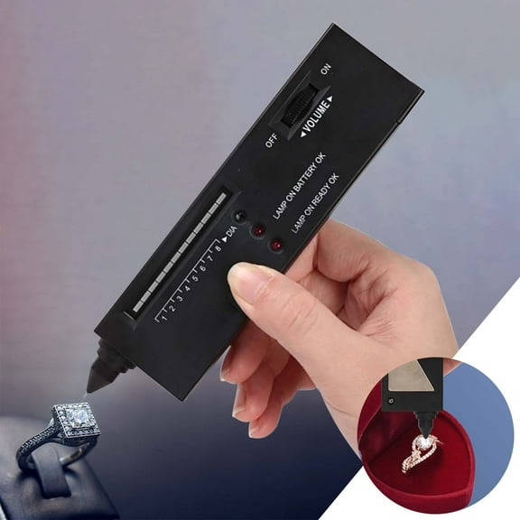 Professional Thermal Conductivity Tester Pen - Diamond/Gemstone Verification Tool with LED Display Black