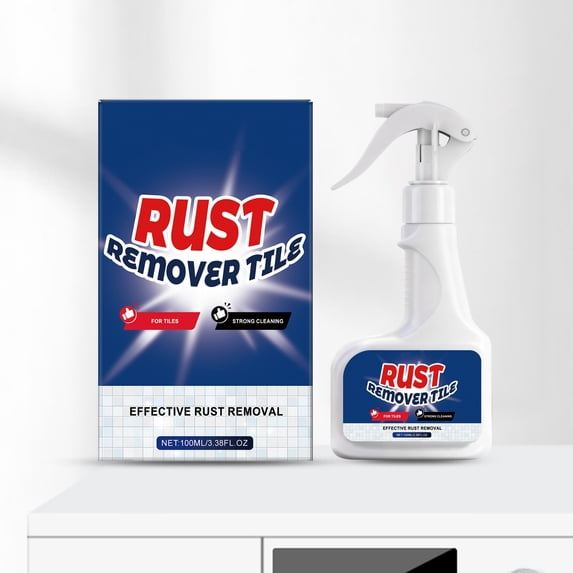 Professional Tile and Grout Cleaner, Bathroom Stain Remover Spray for Rust and Soap Scum, Powerful Formula Safe on Ceramic and Porcelain, Easy-Spray 100mL Bottle