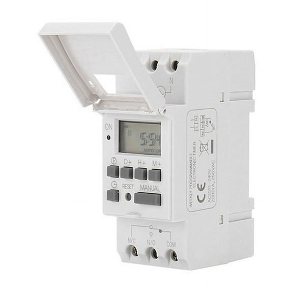 Professional Time Control SwitchATHC15 20A 30A Automatic Timing Rail Installation White ABS