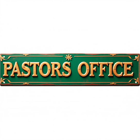 Professional Tin Sign 16*4 Inches - Suitable"Pastors Office" for Church Office, Home Study, Community Center - Features Pastors Office Label, Enhances Religious Space Decor
