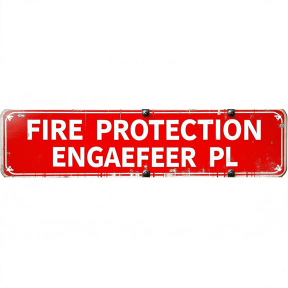 Professional Tin Sign 16x4 Inch Fire Protection Engineer PL Design - Ideal for Office, Workshop, Decor