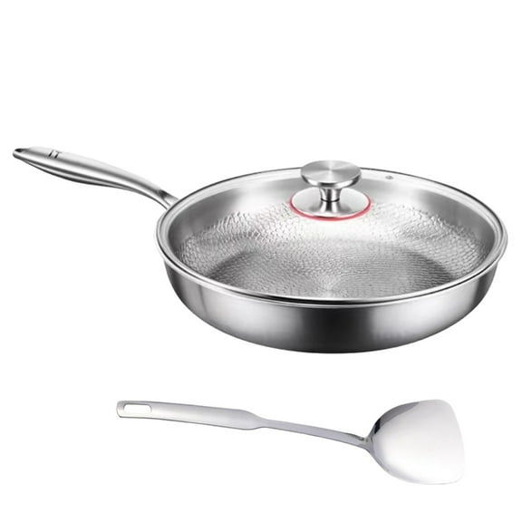 Professional Titaniums Cookware Frying Pan Set with Lid Spatula Included Great Heat Distribution Dishwasher Safe