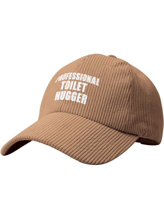 Professional Toilet Hugger Corduroy Baseball Cap Vintage Adjustable Women's Men's Trucker Cap for Outdoor Travel