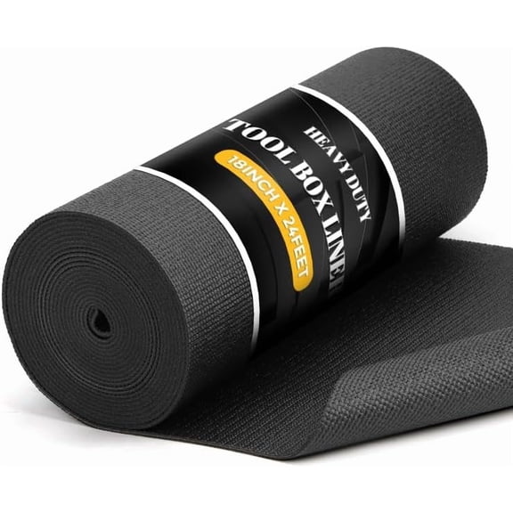 Professional Tool Box Liner 18 x 24 ft, Heavy Duty Tool Box Foam 3mm Thick to Protect Tools and Box, Grid-Line Non Slip Toolbox Drawer Liners Shelf Mat for Workbench, Cabinet, Shelves, Garage (Black)