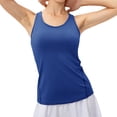 thumbnail image 1 of Professional Tops for Women Summer Fashion 2026 Tunic Tops Open Back Athletic Workout Tops Fashion Clothing Blue, Size XL, 1 of 4