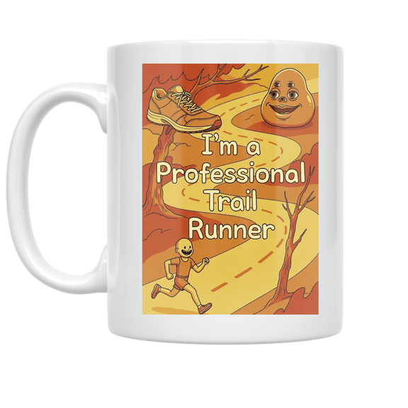 Professional Trail Runner Humor - Trail Running Enthusiast - 11 oz Ceramic Coffee Mug