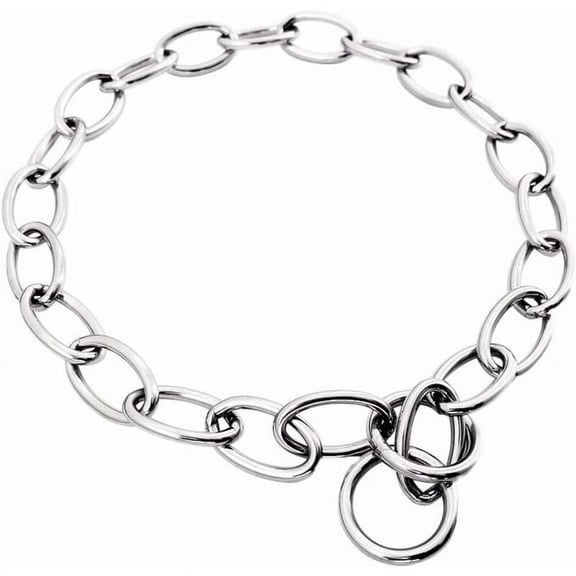 Professional Training Dog Chain For Long Hair Breed, Stainless Steel Collar With Smooth Sliding, Chrome Plated Heavy-Duty Metal, Adjustable Design, Effective Correction, Suitable