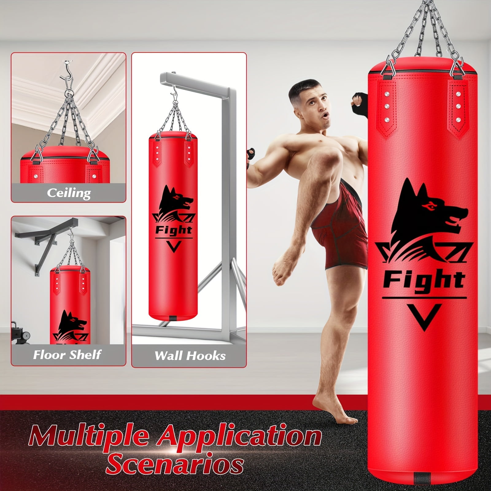 Professional Training Punching Bag for Adults with Heavy Duty Gloves ...