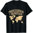thumbnail image 1 of Professional Traveler Amazing World Map Design Tee Travel T-Shirt Black Small, 1 of 4