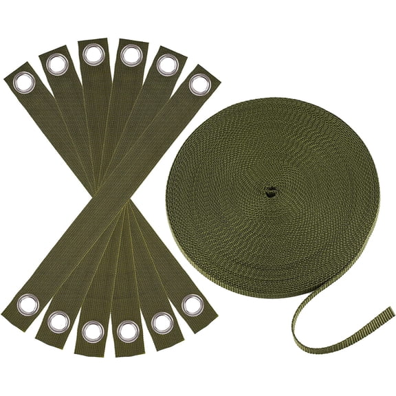 Professional Tree Stake Kits for 2 Trees- 6pcs 15.7 Inch Tree Straps + 65.6 Feet Strong Rope for Plant Fix Straight Healthy Growth,Green