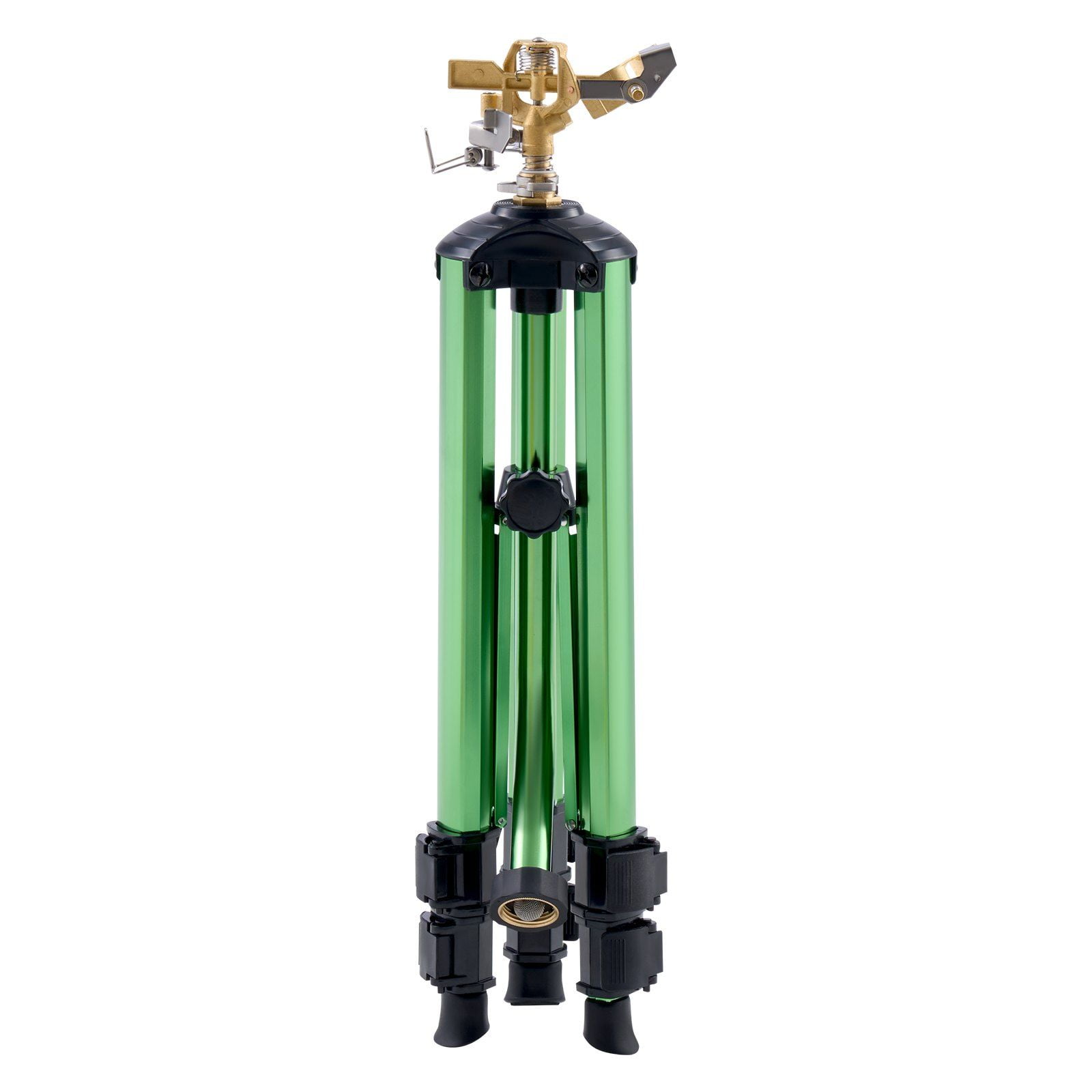 Professional Tripod Sprinkler with Brass Impact Head - 360° Coverage, Adjustable Height, 3/4" Connector for Lawns & Gardens