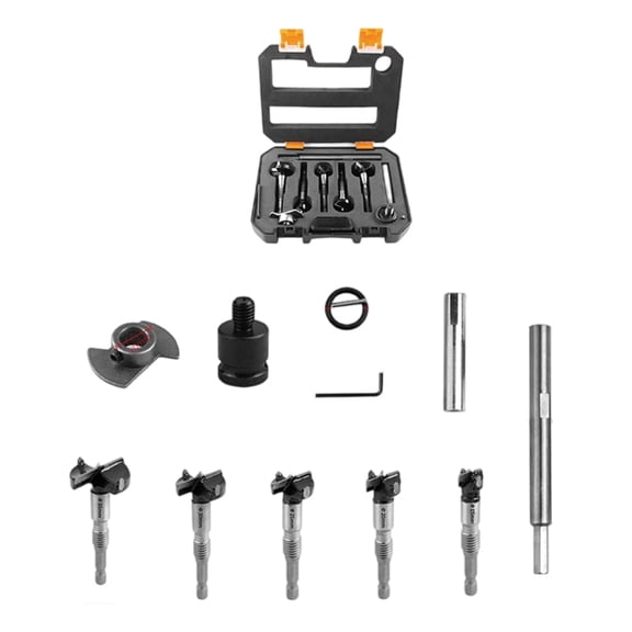 Professional Tungsten Carbide Forstner Drill Bit Set For Woodworking With Storage Case Accessories 15mm To 35mm