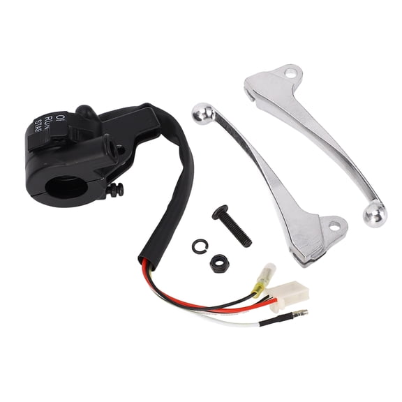 Professional Twist Throttle Housing with Start Kill Switch and Brake Levers Grip Set, Complete Handlebar Control Kit Compatible with PW50 PY50 PEEWEE 50 Dirt Bike Replacement Parts