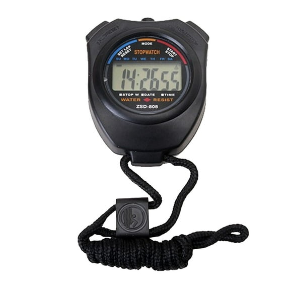 Professional Two Way Stopwatch Timer 1/100 Split Weatherproof Clock Alarm Lightweight with Lanyard