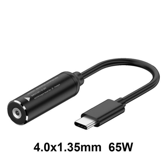 Professional USB C Connector DC to Type C Converter Power Adapter PD 65W 4.0X1.35MM