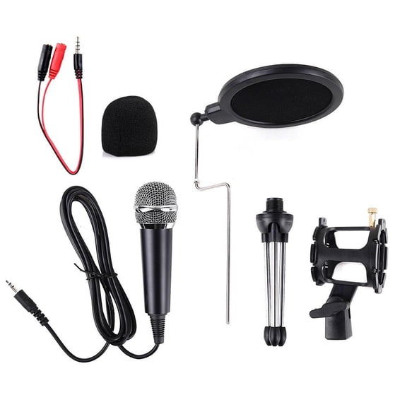Professional USB Condenser Microphone Set With Cardioid Pickup Plug And Play for PC Laptop Mobile Karaoke Recording Live Streaming Home Studio