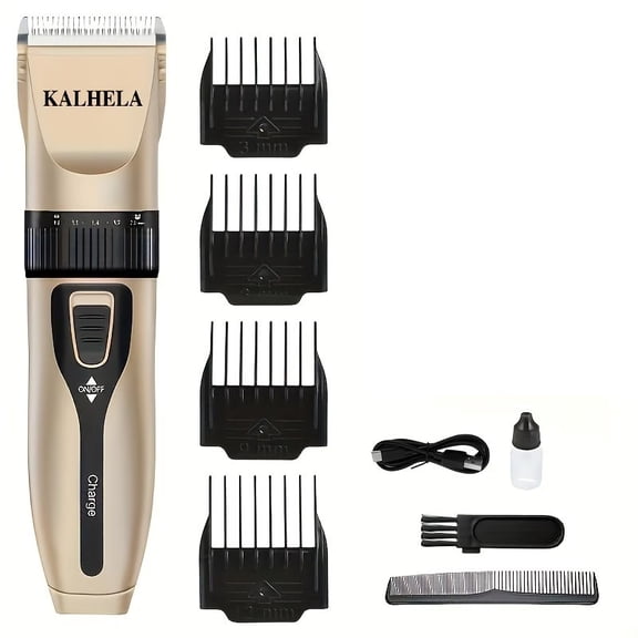 Professional USB Rechargeable Hair Clipper Trimmer for Home and Salon Use - Quiet Motor, Ergonomic Design, Precision Blades