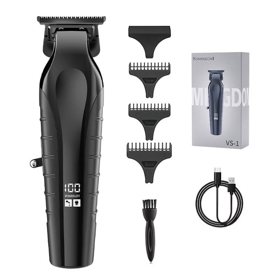 Professional USB Rechargeable Hair Trimmer for Men - Precision T-Blade Beard Clipper with LED Display for Clean Cuts and Grooming