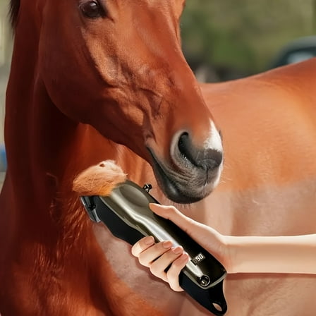 Professional USB Rechargeable Pet Clipper, Low-Noise Safe Animal Trimmer with LCD Battery Display for Horses, Dogs, Cats Home Grooming