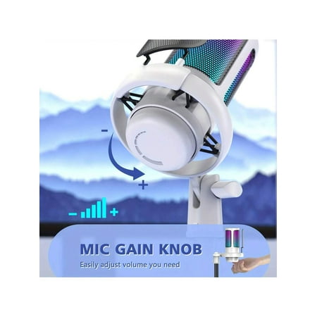 Professional USB Recording Microphone With Multi-Function Control Knob, Zero-Latency Monitoring, And Studio-Quality Sound Chip. Perfect For Voiceover, Podcasting, Music Recording, And Streaming.