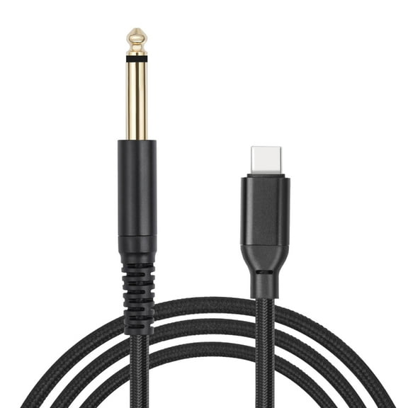 Professional USB Type C to 6.35mm Mono Music Interfaces Cord Music Recording Cable for Guitars and Keyboards