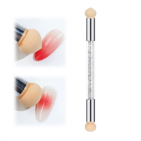 Professional UV Gel Nail Brush for Gradient Shading, Double Head Nail Art Sponge Pen , Precision Pointed and Round Tips for DIY Manicure Tool Gift