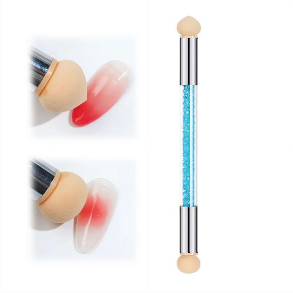 Professional UV Gel Nail Brush for Gradient Shading, Double Head Nail Art Sponge Pen , Precision Pointed and Round Tips for DIY Manicure Tool Gift