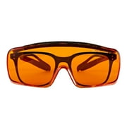 Professional UV Light Safety Glasses - Polycarbonate Shatterproof UVC Protection Goggles for Blocking up to UV 500 Rays and Blue Light - ANSI Z87.1 Approved - Yellow Tint Lens - Large