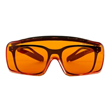 Professional UV Light Safety Glasses - Polycarbonate Shatterproof UVC Protection Goggles for Blocking up to UV 500 Rays and Blue Light - ANSI Z87.1 Approved - Yellow Tint Lens - Large