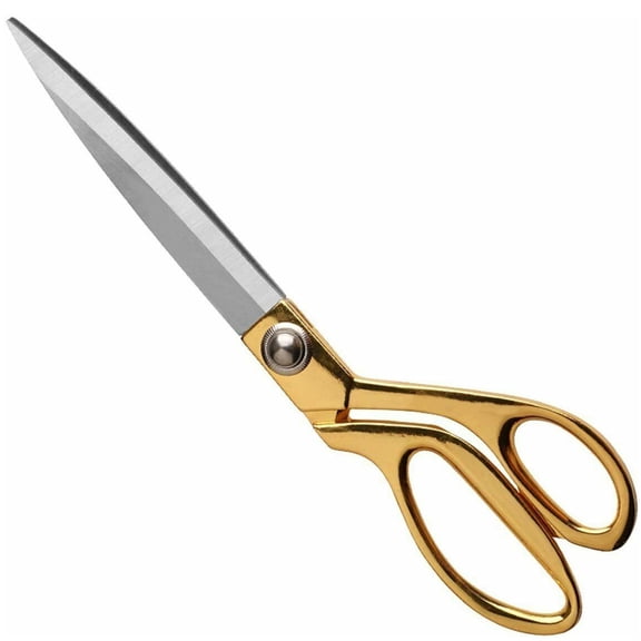 Professional Ultra Sharp Cloth Tailor Scissor 10.5 InchRibbon Cutting Scissors Heavy Duty Sewing Scissors Stainless steel Scissors for Grand Opening Ceremonies, Inaugurations & Ceremonies Gold