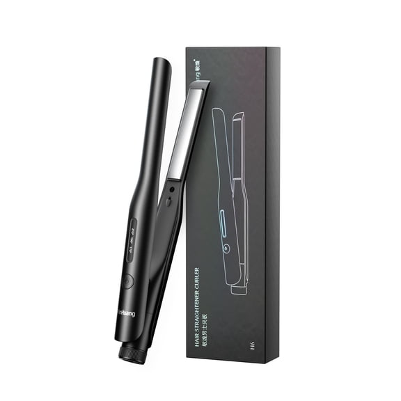 Professional Ultra-Slim Men's Hair Straightener with MCH Engine, Precision-Engineered Pencil Flat Iron for Short Hair and Bangs, High-Torque Ceramic Styling Tool, Obsidian Black