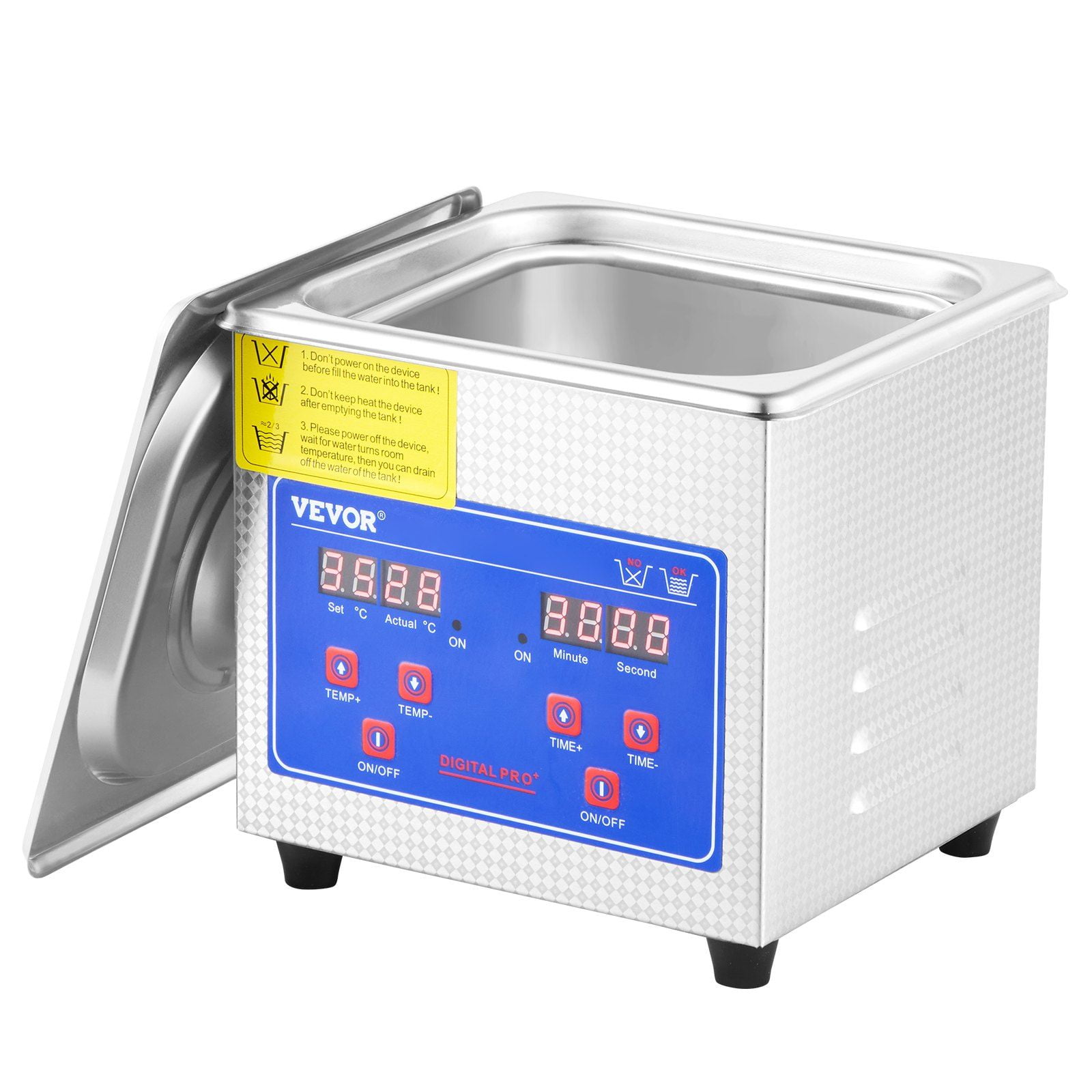 Professional Ultrasonic Cleaner 0.3L with Digital Timer Heater 40kHz Stainless Steel for Jewelry Glasses Watches Rings Small Parts