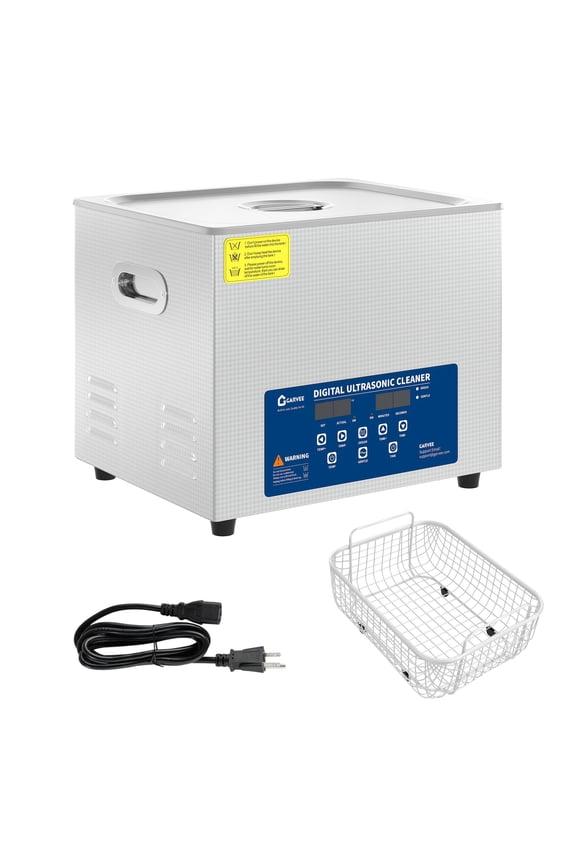 Professional Ultrasonic Cleaner 15L – 40kHz Digital Heated Machine with Stainless Steel Tank, Timer & Basket for Jewelry, Dental, Industrial Parts Cleaning
