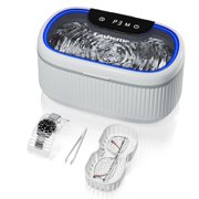 Professional Ultrasonic Cleaner Adjustable Power with Lights, Digital Timers & Degas Mode, 45KHz 550ML Ultrasonic Jewelry Cleaner with Basket Watch Stand for Rings Retainers Eyeglasses Dentures Coins