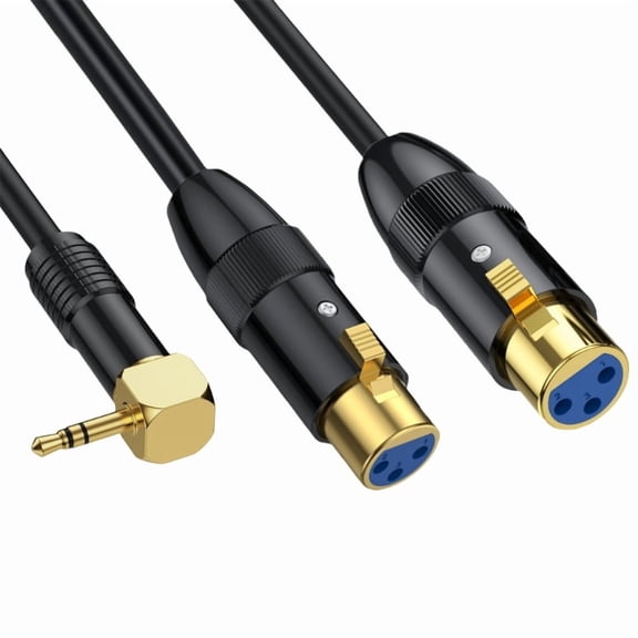 Professional Unbalanced 3.5mm to Dual XLR Cable for Microphones and Cameras Male to Female Audio Cord Multiple Length