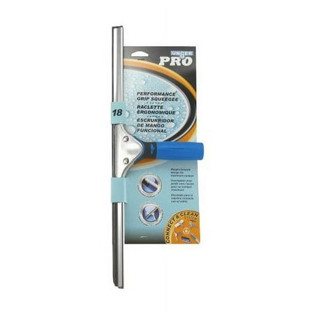 Professional Unger 960140 Performance Grip Squeegee, 18 in Blade, Rubber Blade, Blue