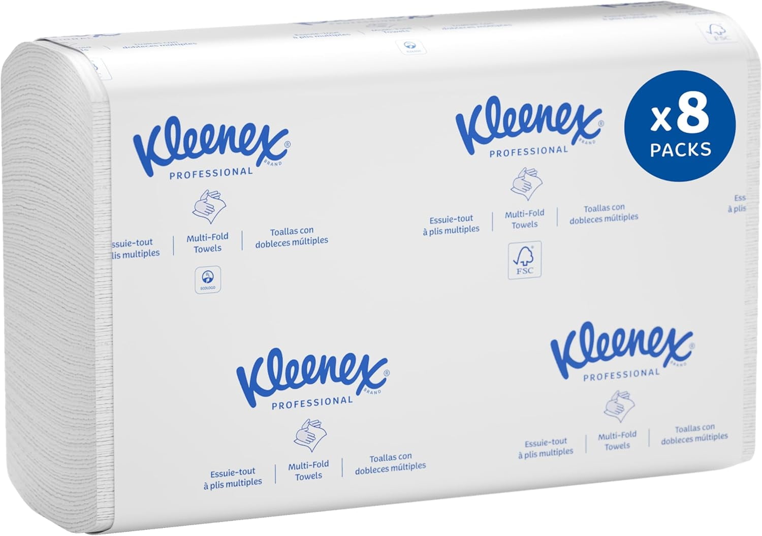Professional Universal Multifold Paper Towels, Bulk (02046), Absorbency Pockets, 9.2" x 9.4" Towel, White (150 Sheets/Pack, 8 Packs/Case, 1,200 Sheet Total)