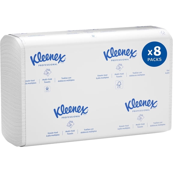 Professional Universal Multifold Paper Towels, Bulk (02046), Absorbency Pockets, 9.2" x 9.4" Towel, White (150 Sheets/Pack, 8 Packs/Case, 1,200 Sheet Total)