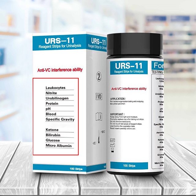 Professional Urinalysis Test Strips 100 Pieces with pH Value Reagent