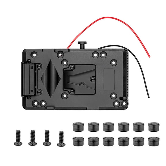 Professional V Mount Plate with D-Tap Power Wire Output for Camera Rigs and DSLR Accessories Black