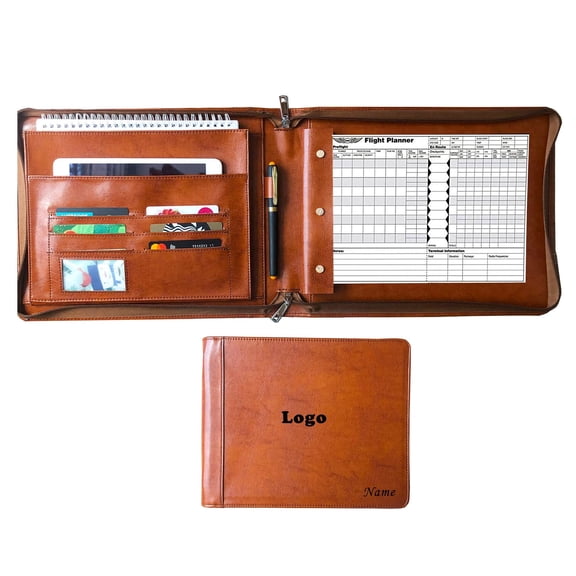Professional Vegan Leather Pilot Logbook, Pilot Journal for Letter Size Paper, Pilot Log Book Binder, Pilot Log Organizer, logbook Aviation Cover, Engraving logo or Name