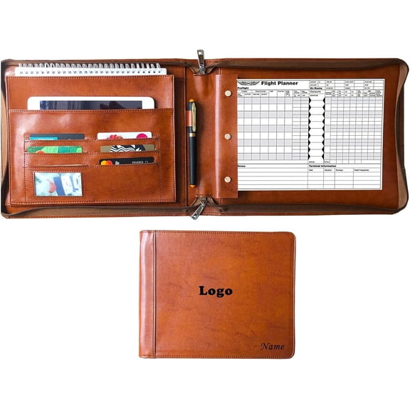 Professional Vegan Leather Pilot Logbook, Pilot Journal for Letter Size Paper, Pilot Log Book Binder, Pilot Log Organizer, logbook Aviation Cover