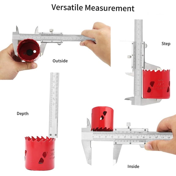 Professional Vernier Caliper Professional Stainless Steel Vernier Caliper 0-150mm Sliding Gauge Measurement Tool Inside Outside Depth Step Micrometer Measuring