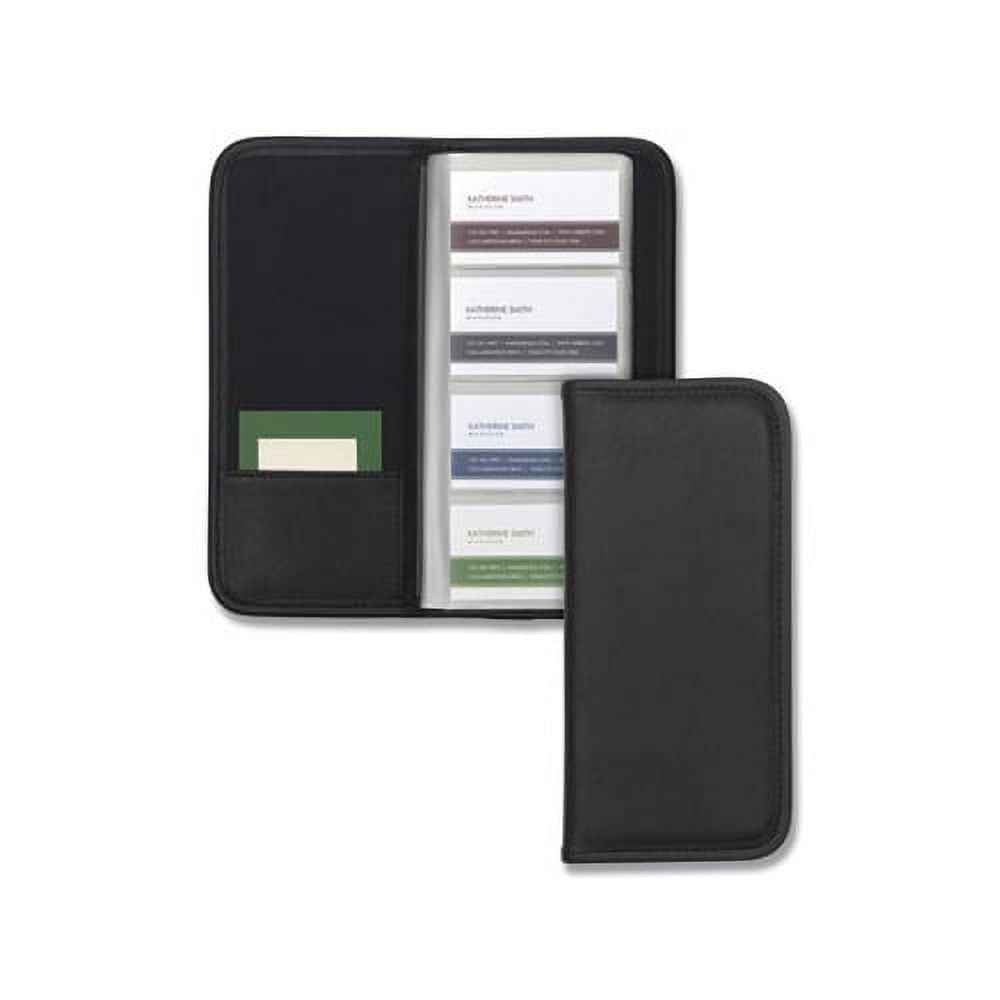 Professional Vinyl Business Card File 160 Card Cap, 2 x 3 1/2 Cards, Black