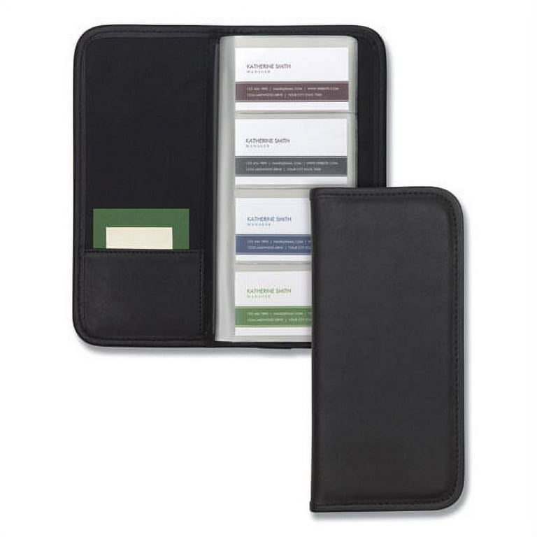 Professional Vinyl Business Card File, Holds 160 2 x 3.5 Cards, 4.75 x 10.25, Black Professional Vinyl Business Card File, Holds 160 2 x 3.5 Cards, 4.75 x 10.25, Black