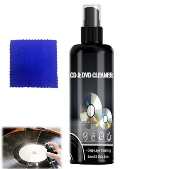 Professional Vinyl Record Cleaner, CD and DVD Restoring Cleaner, Stain Removal, Anti-Static Protection, And Noise Reduction, Gentle, Residue-Free Formula