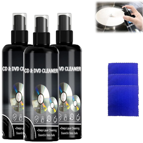 Professional Vinyl Record Cleaner, CD and DVD Restoring Cleaner, Stain Removal, Anti-Static Protection, And Noise Reduction, Gentle, Residue-Free Formula