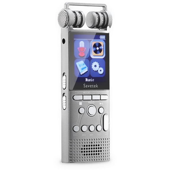 Professional Voice Activated Digital Audio Recorder  8GB USB Pen Non-Stop 100hr Recording PCM 1536Kbps External Microphone Password Protection